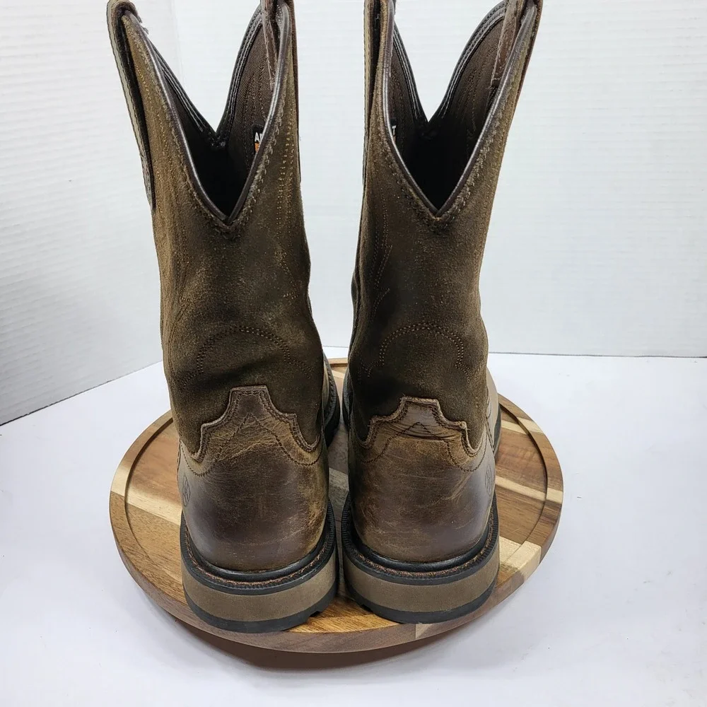 Ariat Sierra Western Work Boots Mens 9D Brown Leather ASTM F2892-17 EH 10014238